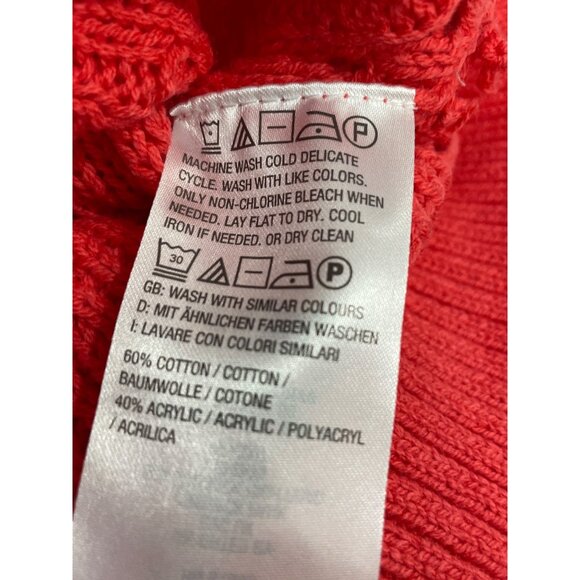 BEAUTIFUL by Lawrence Zarian Novelty Stitch Cardigan Womens Small Hibiscus NEW - Picture 6 of 9